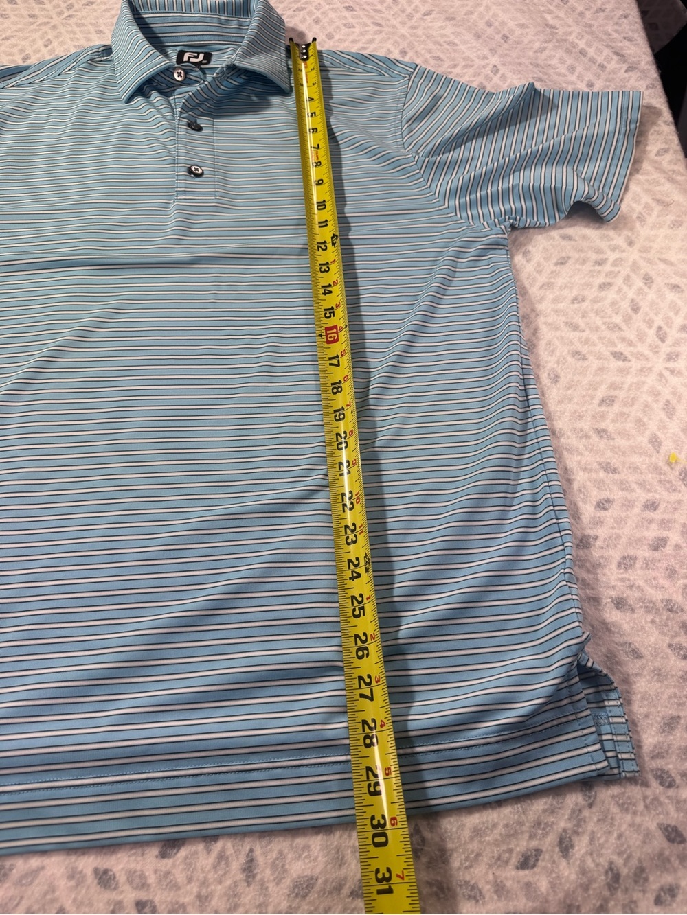 NWOT FootJoy FJ Striped Performance Golf Polo Shirt Blue White Men’s Medium - Picture 9 of 12